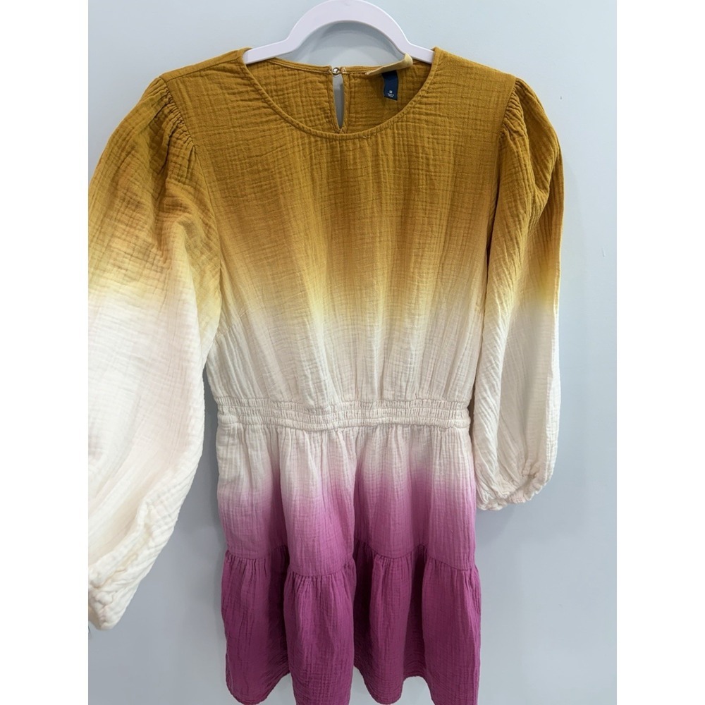 Universal Thread Tie Dye Tiered Mini Dress Medium Ombre Smocked Waist - Picture 3 of 9